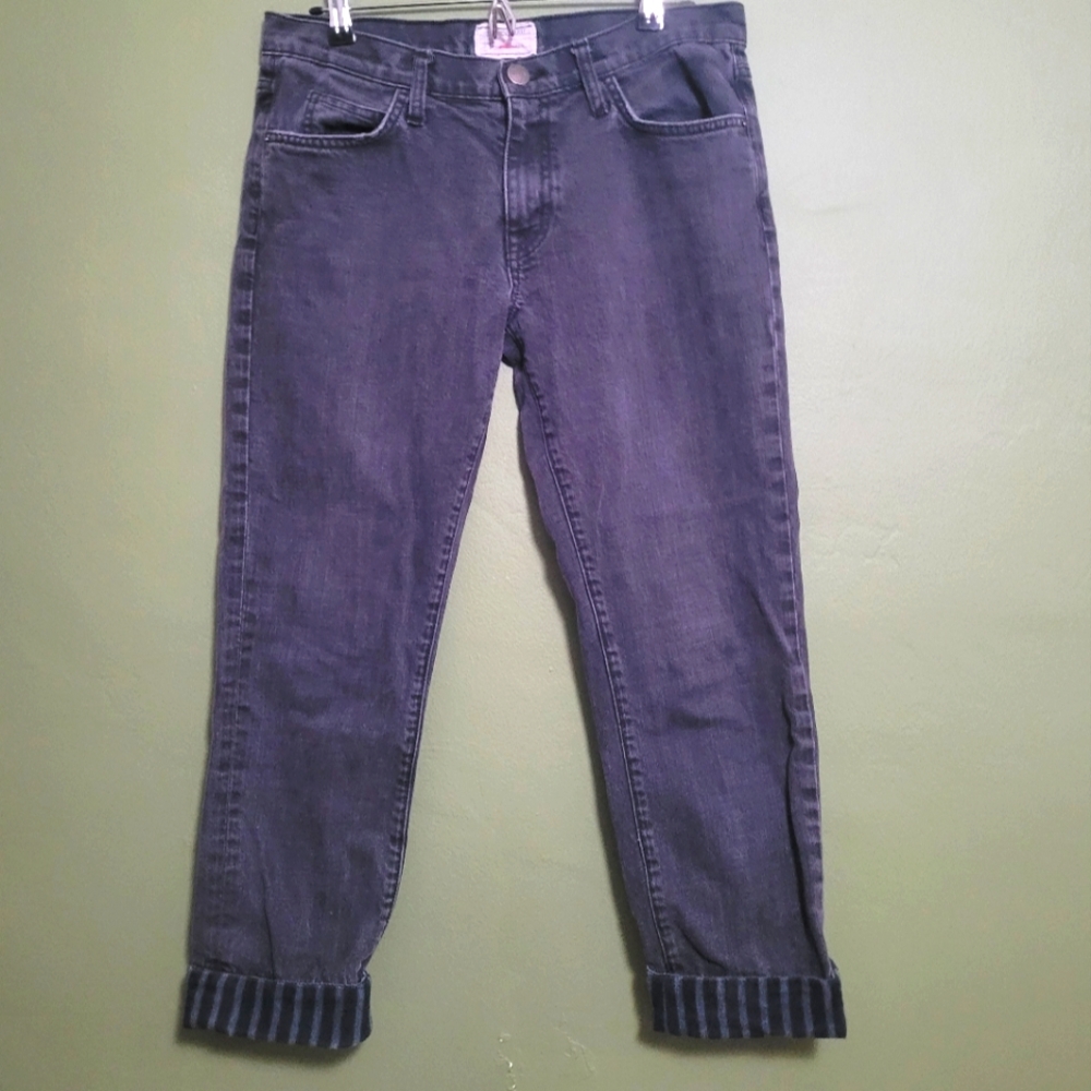 Current/Elliott Black Rolled Cuff Slim Jeans – Size 29